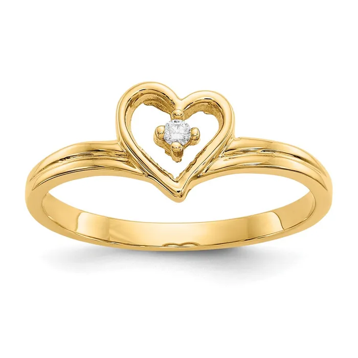 Rings Goldia 14k Yellow Gold Polished AA Diamond heart ring