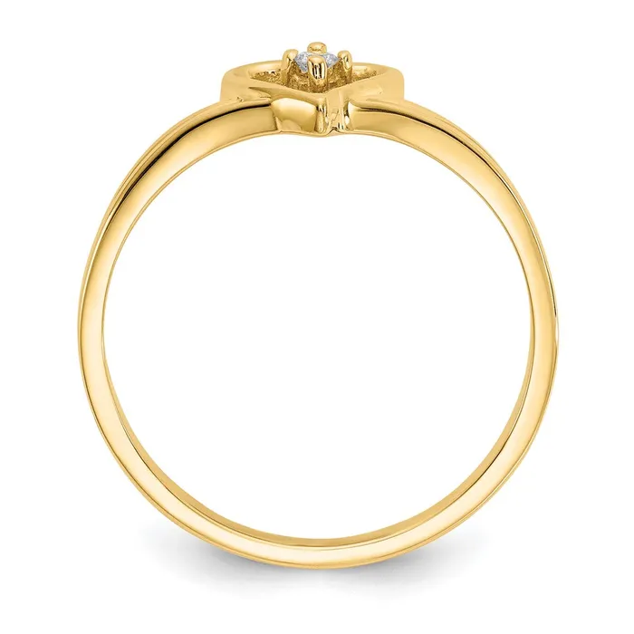Rings Goldia 14k Yellow Gold Polished AA Diamond heart ring