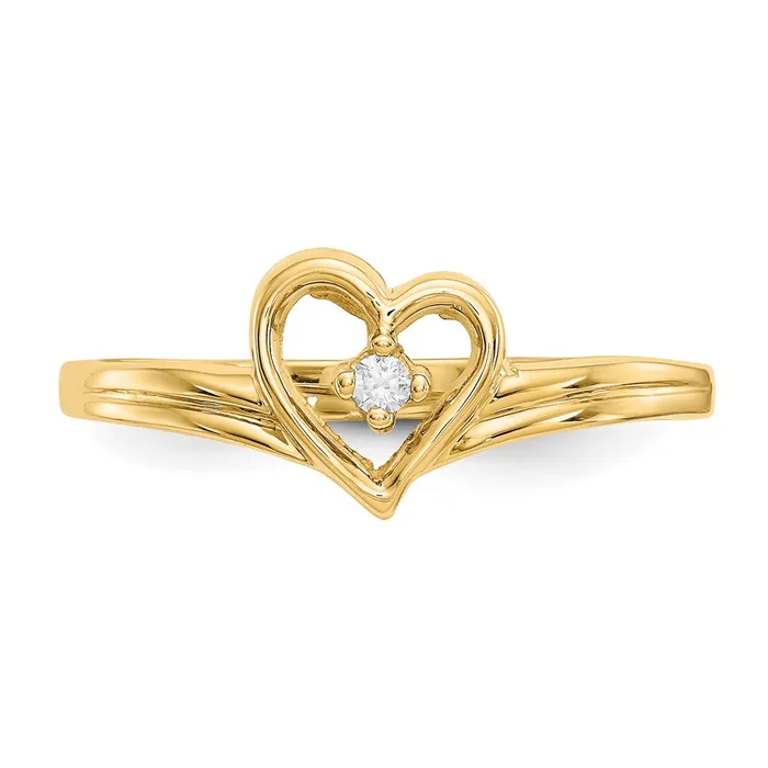 Rings Goldia 14k Yellow Gold Polished AA Diamond heart ring