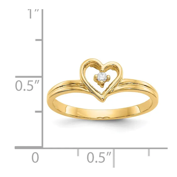 Rings Goldia 14k Yellow Gold Polished AA Diamond heart ring