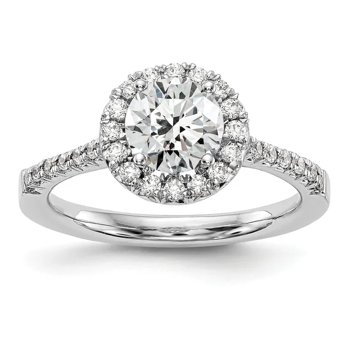 Rings Goldia 200ct CZ Solid Real 14K White Gold Round Halo Engagement Ring Rings Goldia 200ct CZ Solid Real 14K White Gold Round Halo Engagement Ring