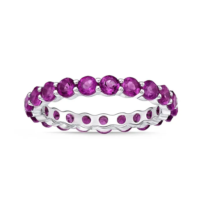 Rings Goldia 30mm LabCreated Ruby Eternity Band in Sterling Silver