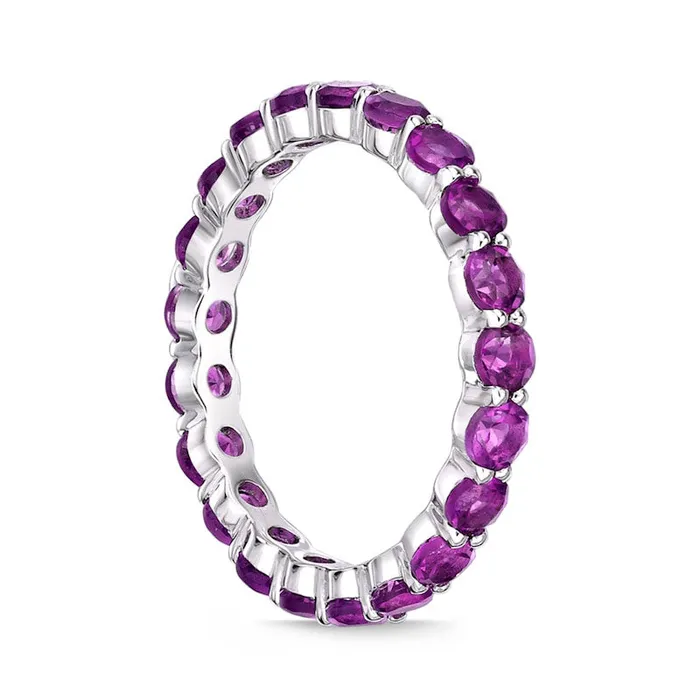 Rings Goldia 30mm LabCreated Ruby Eternity Band in Sterling Silver Rings Goldia 30mm LabCreated Ruby Eternity Band in Sterling Silver