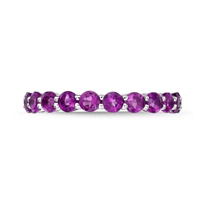 Rings Goldia 30mm LabCreated Ruby Eternity Band in Sterling Silver Rings Goldia 30mm LabCreated Ruby Eternity Band in Sterling Silver