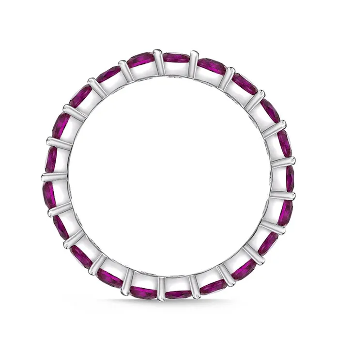 Rings Goldia 30mm LabCreated Ruby Eternity Band in Sterling Silver Rings Goldia 30mm LabCreated Ruby Eternity Band in Sterling Silver