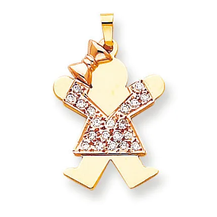 Rings Goldiacom 14k Two tone AA Diamond Kid Pendant