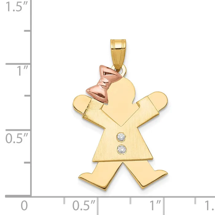 Rings Goldiacom 14k Two tone AA Diamond Kid Pendant