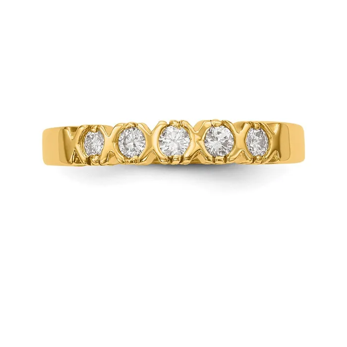 Rings Goldiacom 14K White Gold 5Stone Real Diamond Band