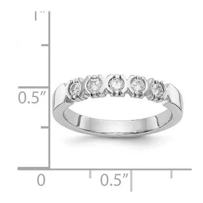 Rings Goldiacom 14K White Gold 5Stone Real Diamond Band