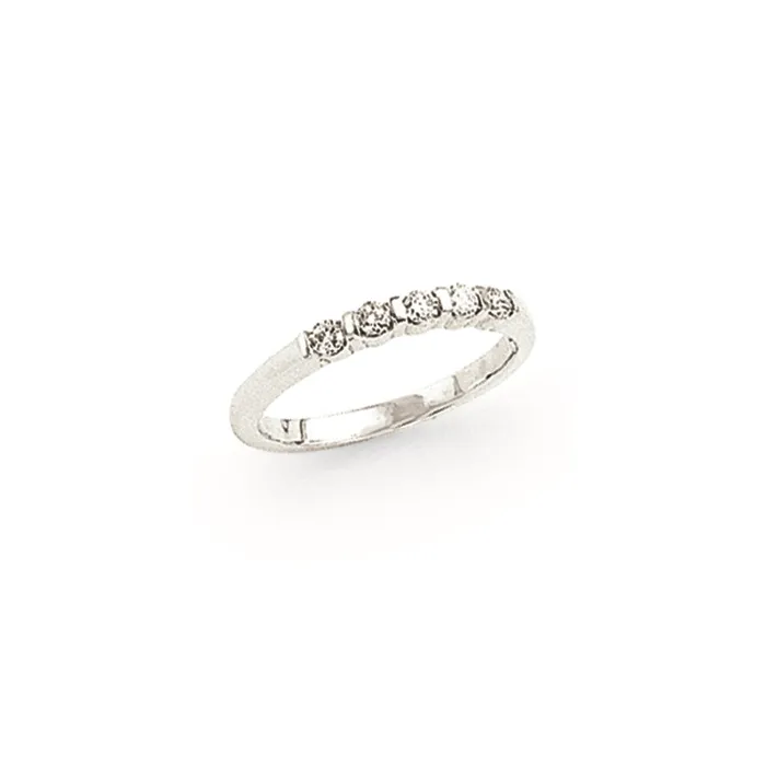 Rings Goldiacom 14k White Gold AAA Real Diamond Anniversary Band