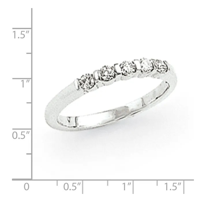 Rings Goldiacom 14k White Gold AAA Real Diamond Anniversary Band