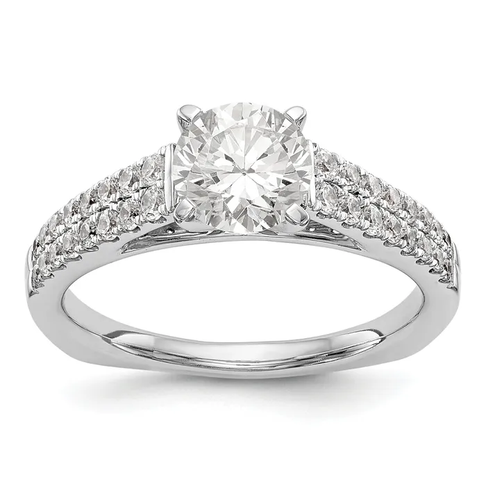 Rings Goldiacom 14K White Gold Simulated Diamond Engagement Ring