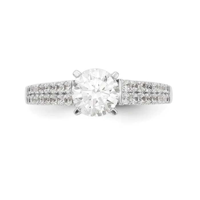 Rings Goldiacom 14K White Gold Simulated Diamond Engagement Ring