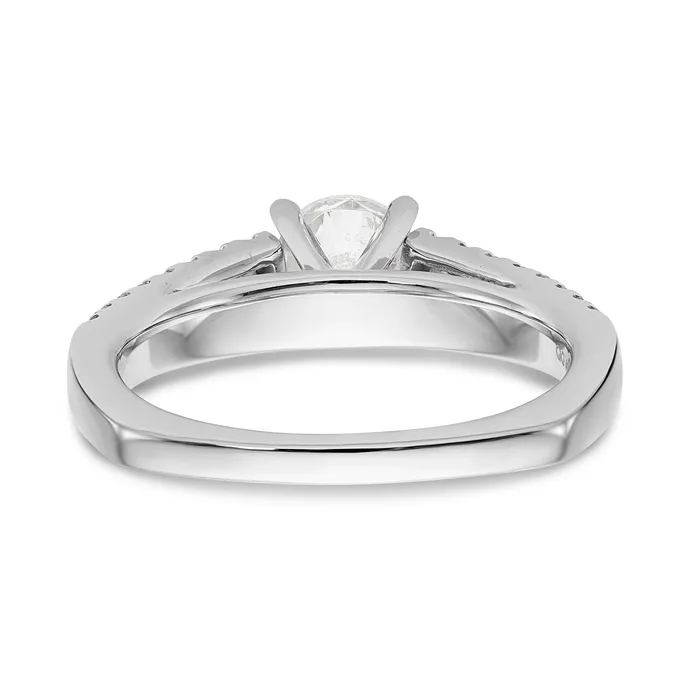 Rings Goldiacom 14K White Gold Simulated Diamond Engagement Ring
