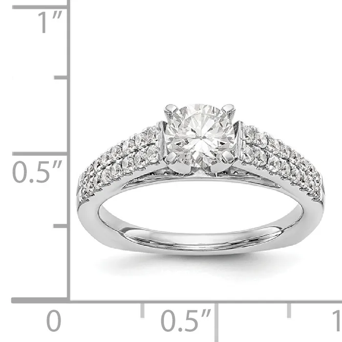 Rings Goldiacom 14K White Gold Simulated Diamond Engagement Ring