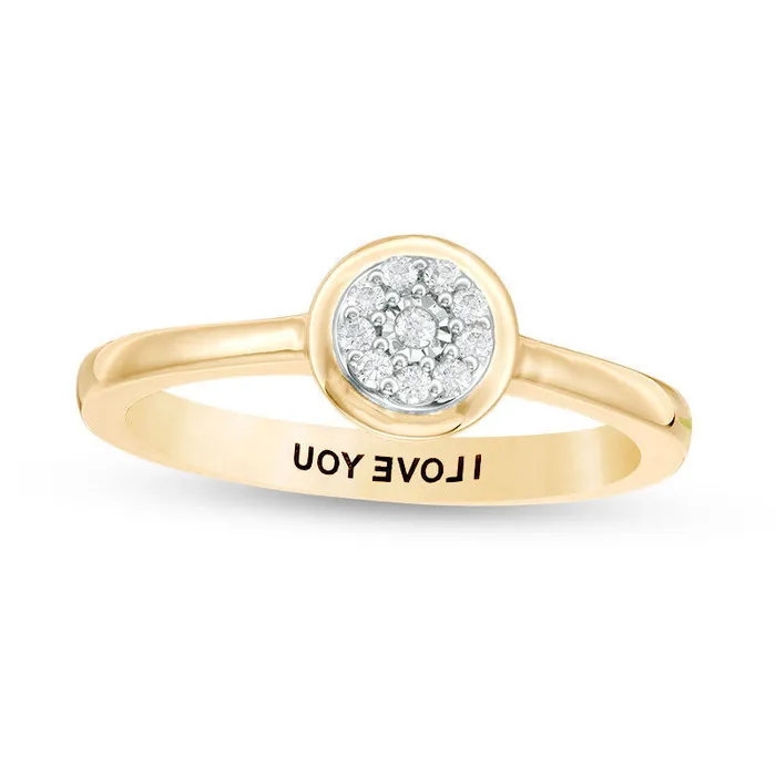 Rings Goldia Engravable 007 CT TW Composite Natural Diamond Promise Ring in Solid 10K White Yellow or Rose Gold 1 Line Rings Goldia Engravable 007 CT TW Composite Natural Diamond Promise Ring in Solid 10K White Yellow or Rose Gold 1 Line