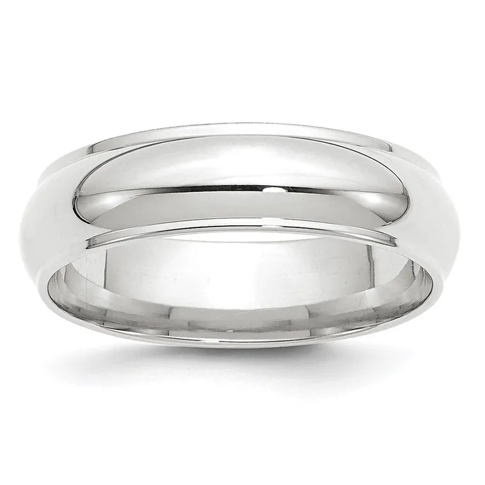Rings Goldia Solid 10K White Gold 6mm Half Round with Edge MensWomens Wedding Band Ring Size 135 Rings Goldia Solid 10K White Gold 6mm Half Round with Edge MensWomens Wedding Band Ring Size 135