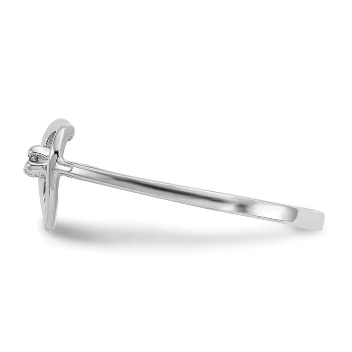 Rings Goldia Solid 14k White Gold A Simulated CZ heart Ring