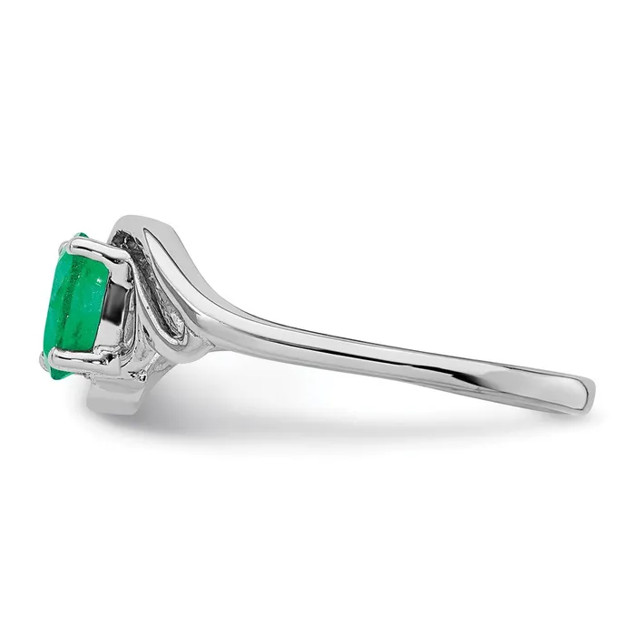 Rings Goldia Solid 14k White Gold Simulated Emerald Ring
