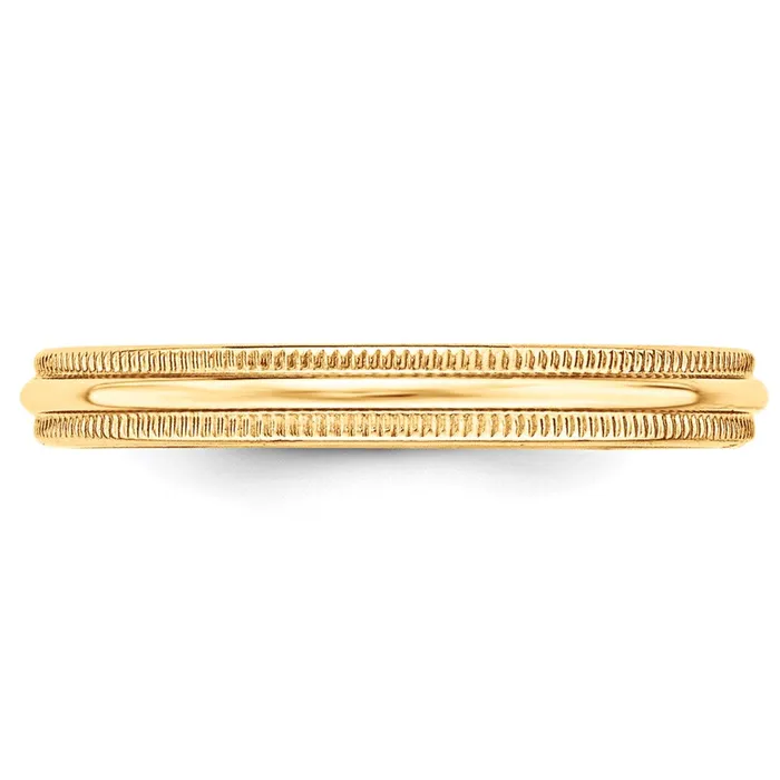 Rings Goldia Solid 14K Yellow Gold 3mm Milgrain HalfRound Wedding MensWomens Wedding Band Ring Size 12 Rings Goldia Solid 14K Yellow Gold 3mm Milgrain HalfRound Wedding MensWomens Wedding Band Ring Size 12