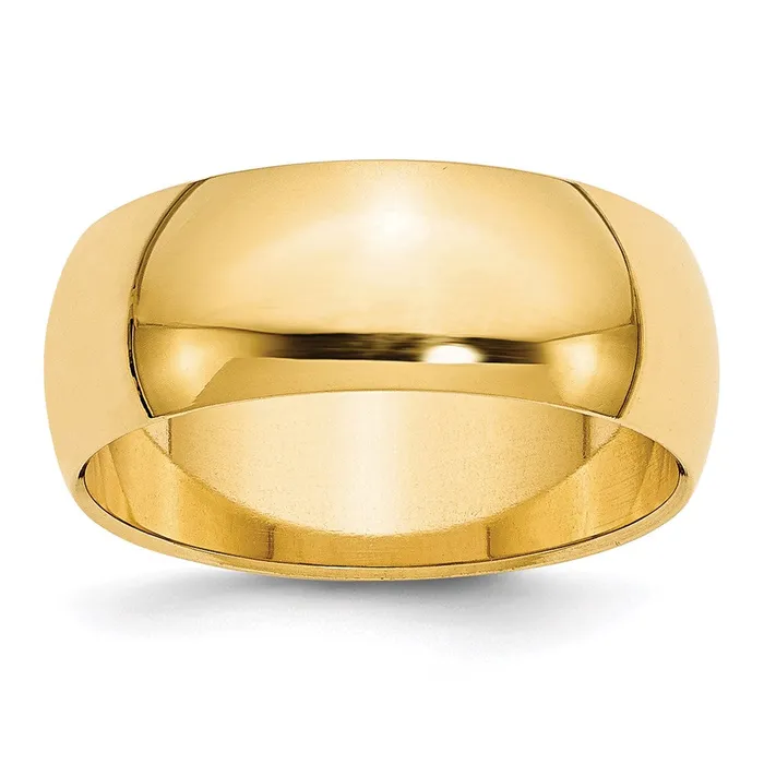 Rings Goldia Solid 14K Yellow Gold 8mm HalfRound Wedding MensWomens Wedding Band Ring Size 115 Rings Goldia Solid 14K Yellow Gold 8mm HalfRound Wedding MensWomens Wedding Band Ring Size 115
