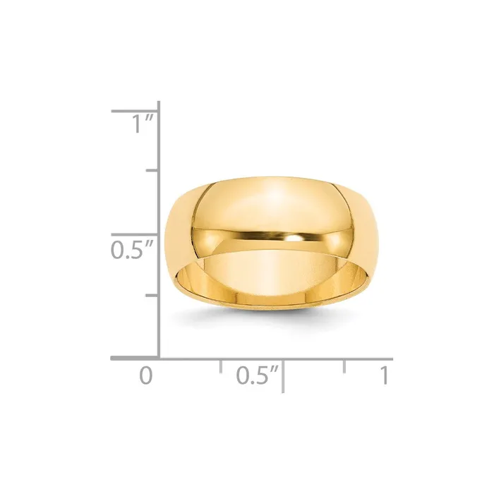 Rings Goldia Solid 14K Yellow Gold 8mm HalfRound Wedding MensWomens Wedding Band Ring Size 115 Rings Goldia Solid 14K Yellow Gold 8mm HalfRound Wedding MensWomens Wedding Band Ring Size 115