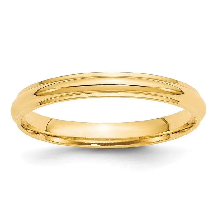 Rings Goldia Solid 18K Yellow Gold 3mm Half Round with Edge MensWomens Wedding Band Ring Size 135 Rings Goldia Solid 18K Yellow Gold 3mm Half Round with Edge MensWomens Wedding Band Ring Size 135