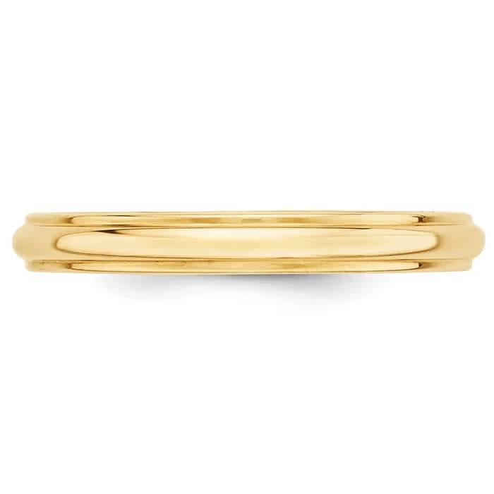Rings Goldia Solid 18K Yellow Gold 3mm Half Round with Edge MensWomens Wedding Band Ring Size 135 Rings Goldia Solid 18K Yellow Gold 3mm Half Round with Edge MensWomens Wedding Band Ring Size 135