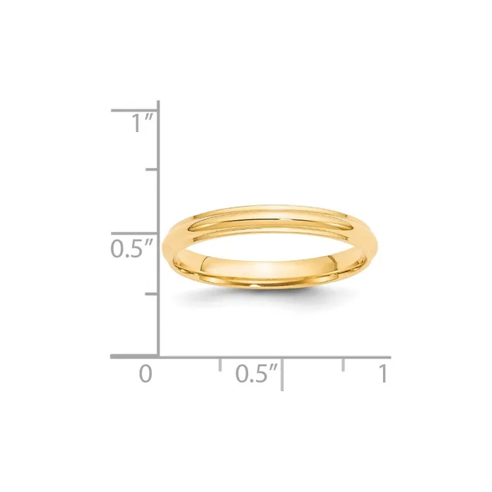 Rings Goldia Solid 18K Yellow Gold 3mm Half Round with Edge MensWomens Wedding Band Ring Size 135 Rings Goldia Solid 18K Yellow Gold 3mm Half Round with Edge MensWomens Wedding Band Ring Size 135