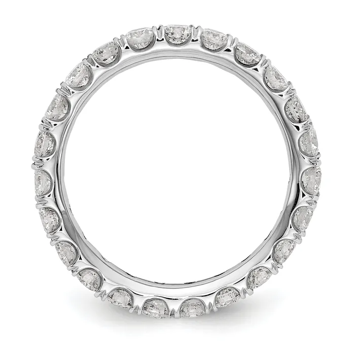 Rings Goldia Solid Real 14k White Gold Polished U Shared Prong 2ct CZ Eternity Wedding Band Ring