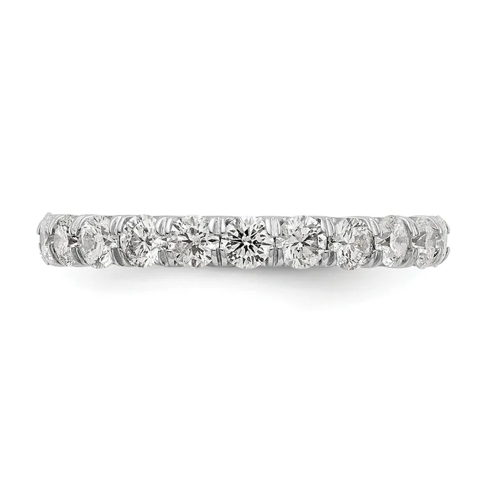 Rings Goldia Solid Real 14k White Gold Polished U Shared Prong 2ct CZ Eternity Wedding Band Ring