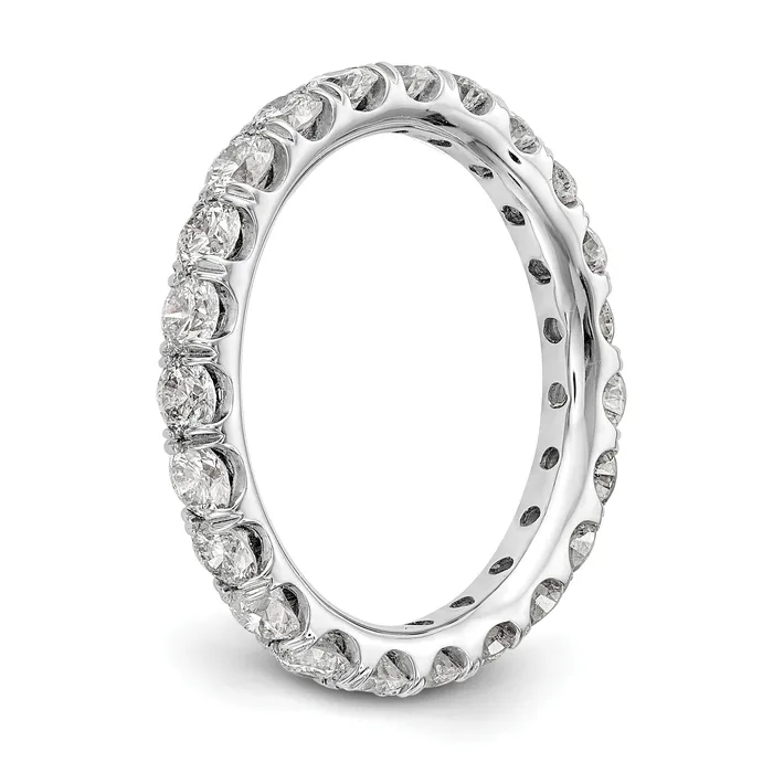 Rings Goldia Solid Real 14k White Gold Polished U Shared Prong 2ct CZ Eternity Wedding Band Ring