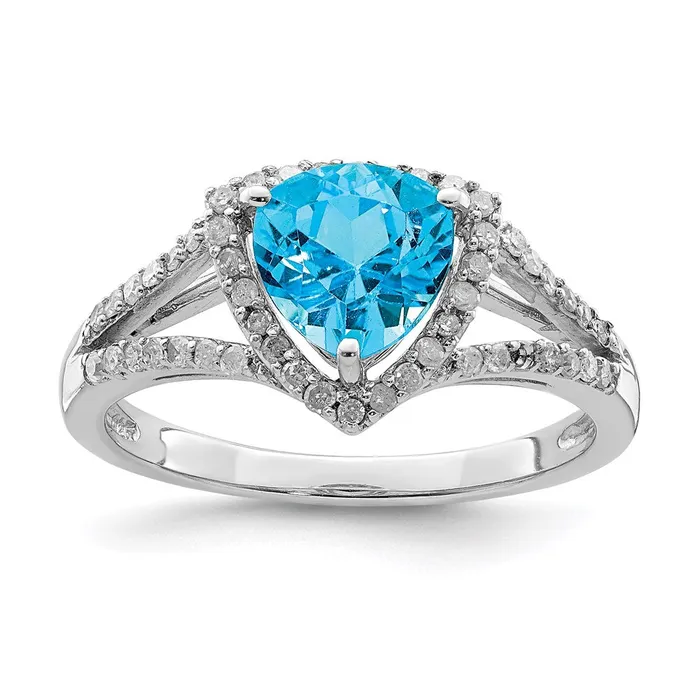 Rings Goldia Sterling Silver Rhodium Blue Topaz u0026 Diamond Ring