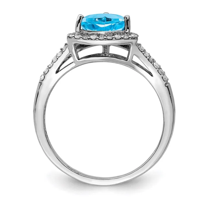 Rings Goldia Sterling Silver Rhodium Blue Topaz u0026 Diamond Ring