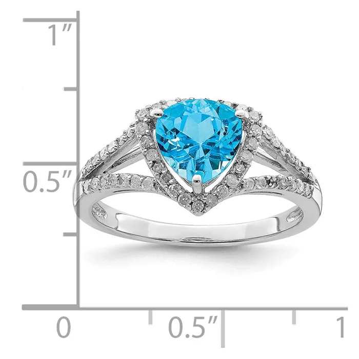 Rings Goldia Sterling Silver Rhodium Blue Topaz u0026 Diamond Ring