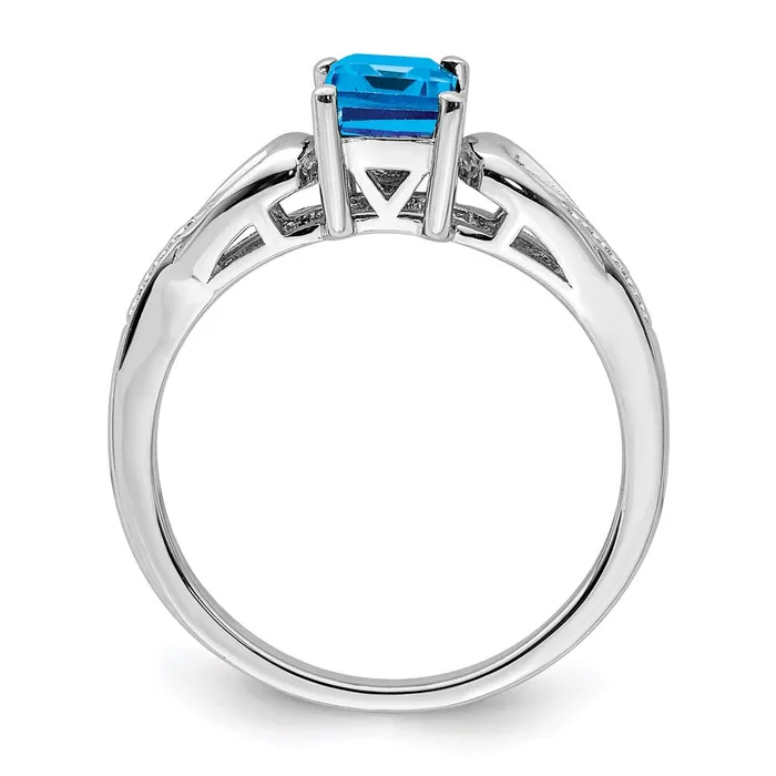Rings Goldia Sterling Silver Rhodium Diamond u0026 Light Blue Topaz Ring