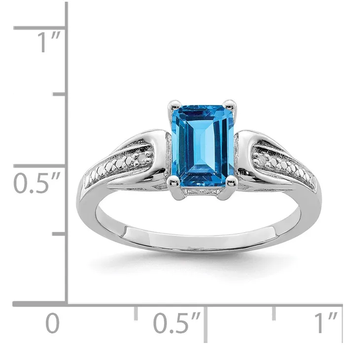Rings Goldia Sterling Silver Rhodium Diamond u0026 Light Blue Topaz Ring