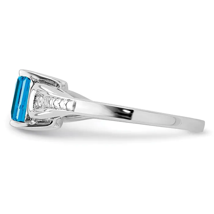 Rings Goldia Sterling Silver Rhodium Diamond u0026 Light Blue Topaz Ring