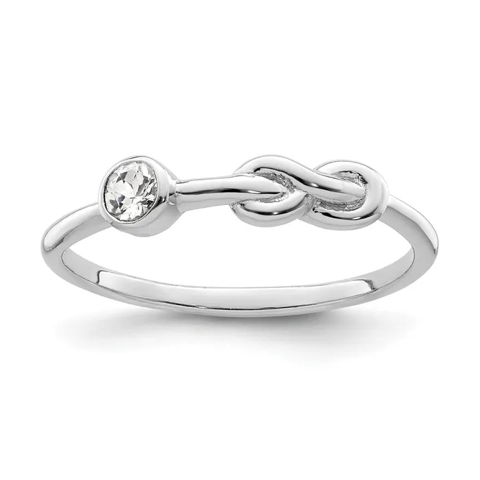 Rings Goldia Sterling Silver Rhodiumplated Polished Infinity White Topaz Ring Rings Goldia Sterling Silver Rhodiumplated Polished Infinity White Topaz Ring