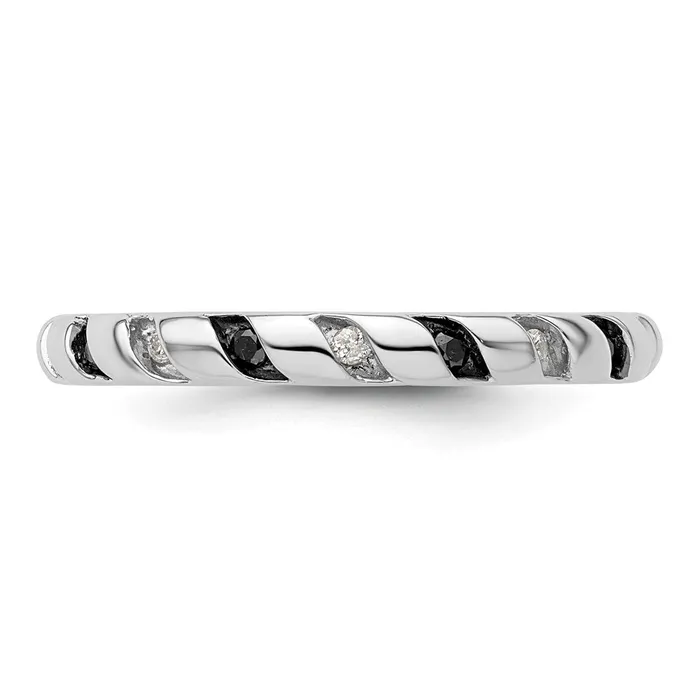 Rings Goldia Sterling Silver Stackable Expressions Black u0026 White Diamond Ring