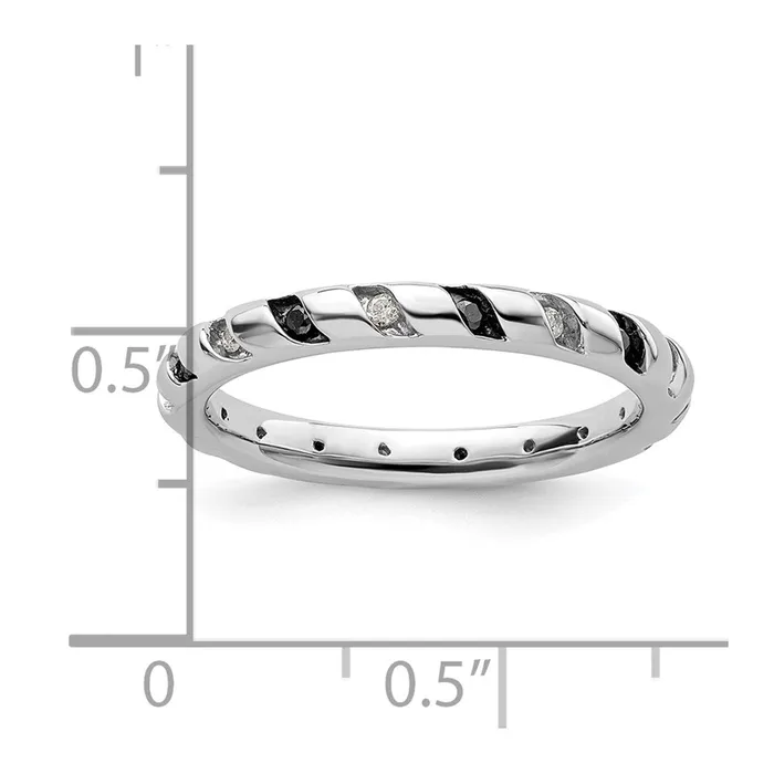 Rings Goldia Sterling Silver Stackable Expressions Black u0026 White Diamond Ring