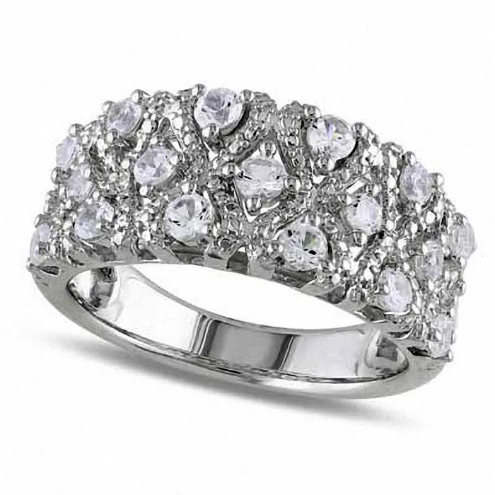 Rings LabCreated White Sapphire Ring in Sterling Silver Goldia