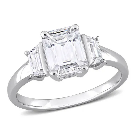 Rings Original Amour Silver 2 13 CT DEW Created White Moissanite 3Stone Ring JMS always Rings Original Amour Silver 2 13 CT DEW Created White Moissanite 3Stone Ring JMS always