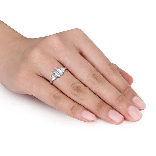 Rings Original Amour Silver 2 13 CT DEW Created White Moissanite 3Stone Ring JMS always Rings Original Amour Silver 2 13 CT DEW Created White Moissanite 3Stone Ring JMS always