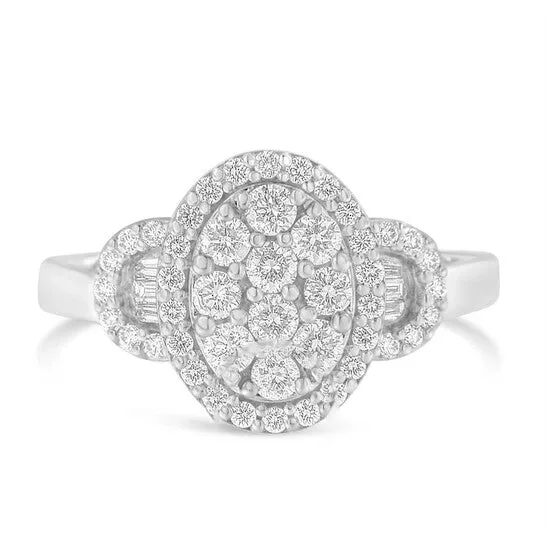 Rings Original Haus of Brilliance 10K White Gold 1ct TDW Diamond Cluster Ring GHSI1SI2 JMS always Rings Original Haus of Brilliance 10K White Gold 1ct TDW Diamond Cluster Ring GHSI1SI2 JMS always