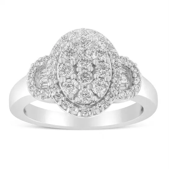 Rings Original Haus of Brilliance 10K White Gold 1ct TDW Diamond Cluster Ring GHSI1SI2 JMS always Rings Original Haus of Brilliance 10K White Gold 1ct TDW Diamond Cluster Ring GHSI1SI2 JMS always