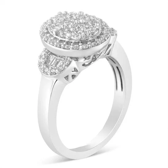 Rings Original Haus of Brilliance 10K White Gold 1ct TDW Diamond Cluster Ring GHSI1SI2 JMS always Rings Original Haus of Brilliance 10K White Gold 1ct TDW Diamond Cluster Ring GHSI1SI2 JMS always