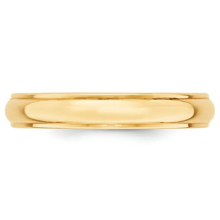 Rings Solid 18K Yellow Gold 4mm Half Round with Edge MensWomens Wedding Band Ring Size 12 Goldia Rings Solid 18K Yellow Gold 4mm Half Round with Edge MensWomens Wedding Band Ring Size 12 Goldia