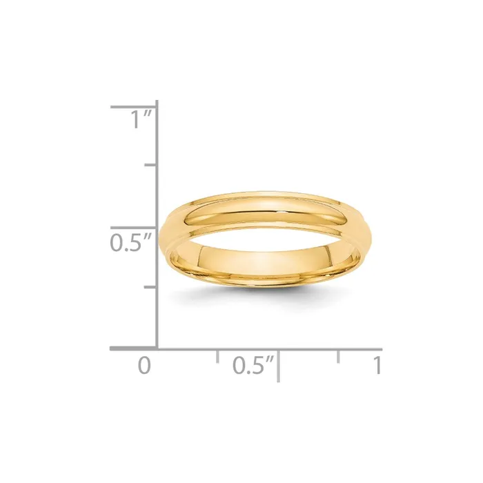 Rings Solid 18K Yellow Gold 4mm Half Round with Edge MensWomens Wedding Band Ring Size 12 Goldia Rings Solid 18K Yellow Gold 4mm Half Round with Edge MensWomens Wedding Band Ring Size 12 Goldia