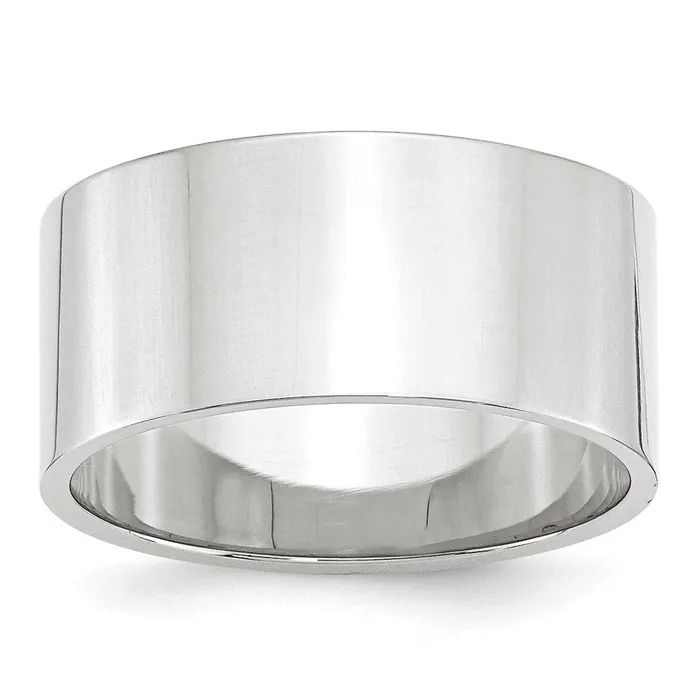 Solid 10K White Gold 10mm Light Weight Flat MensWomens Wedding Band Ring Size 11 Goldia Rings Solid 10K White Gold 10mm Light Weight Flat MensWomens Wedding Band Ring Size 11 Goldia Rings